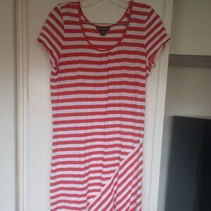 Tommy Bahamas Orange and White Striped Dress Size M